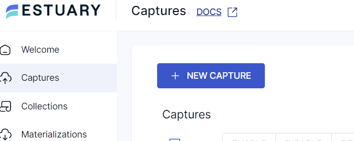 Google Sheets to BigQuery - New Capture button