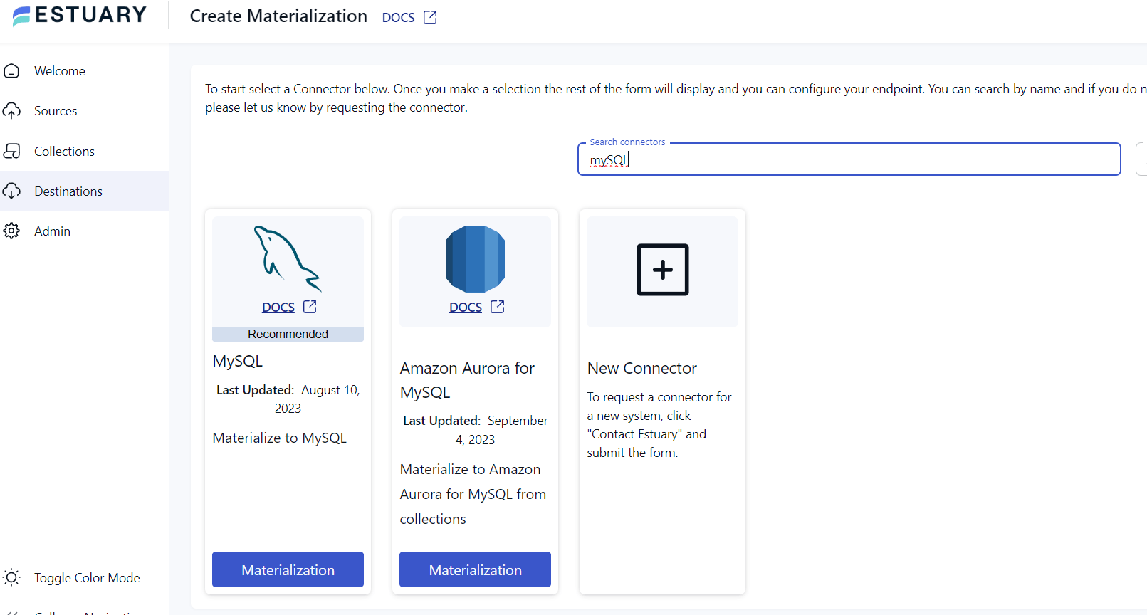 MongoDB to MySQL - MySQL Materialization