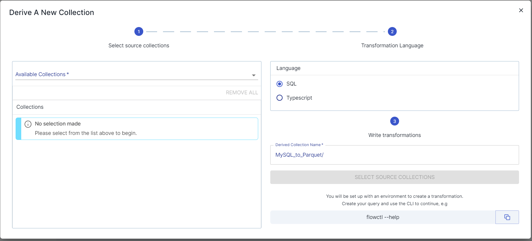 Streaming Data Integration - Derive A New Collection