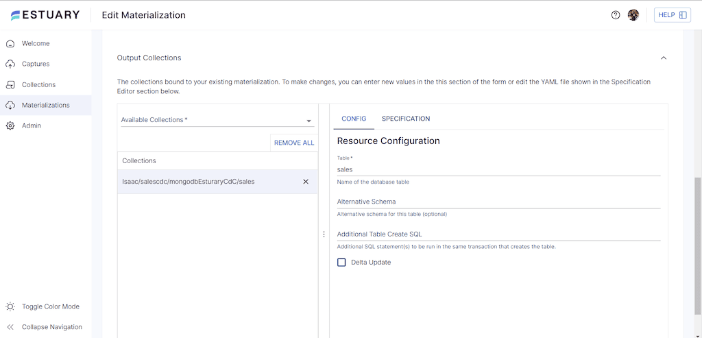 mongodb change data capture - Other Postgres Database Setup