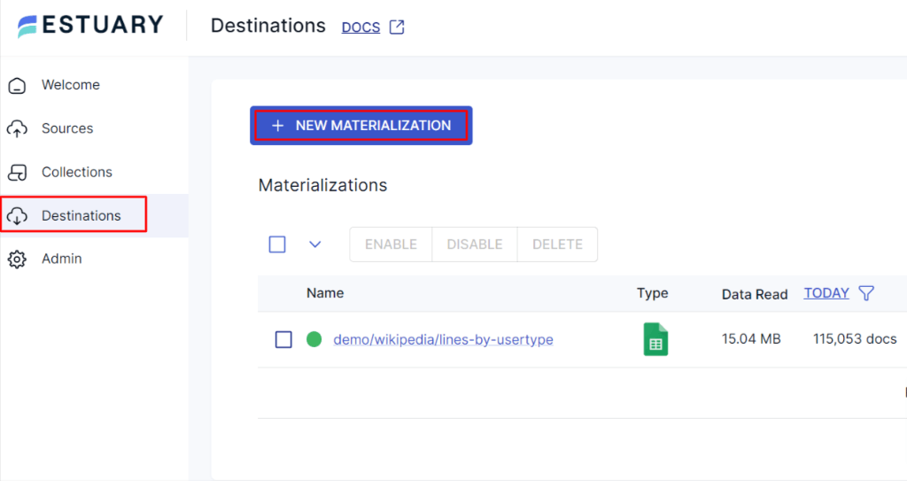 Facebook Ad to Redshift - New Materialization