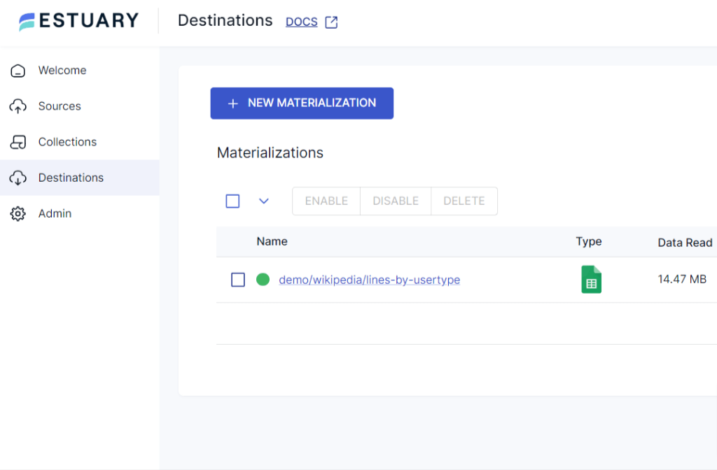 DynamoDB to BigQuery - New Materialization