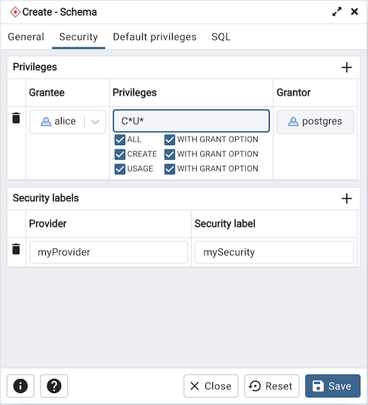 Postgres Schema - Create privilege