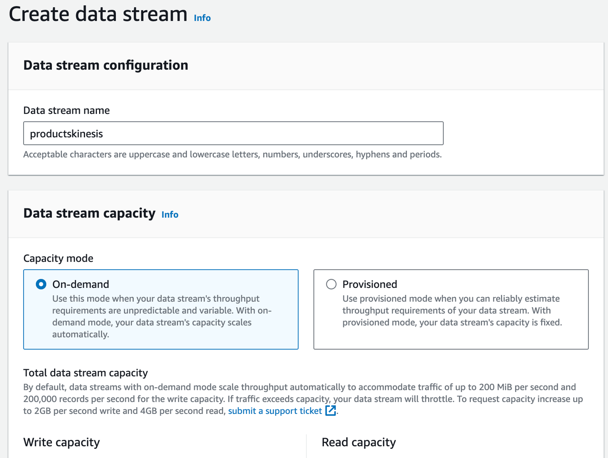 DynamoDB CDC Guide - Create Kinesis Data Stream