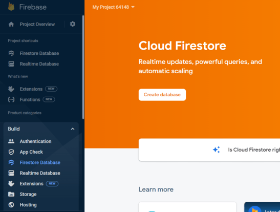 Firebase to bigquery - firestore console