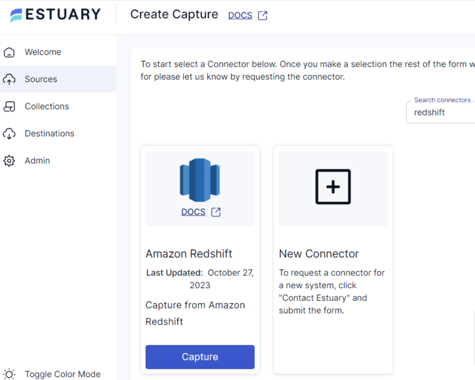 Redshift to Snowflake - Create Capture