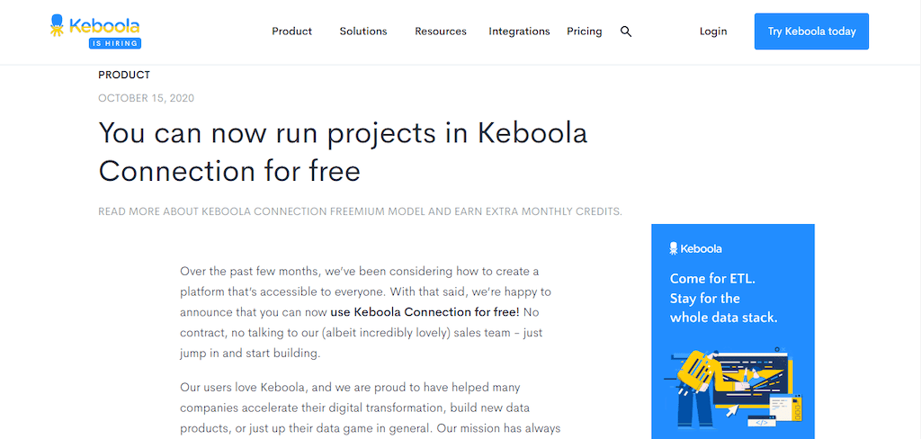 Data Pipeline Tools - Keboola