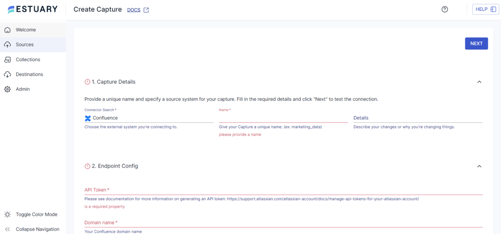 Confluence to Redshift - Confluence Source Details