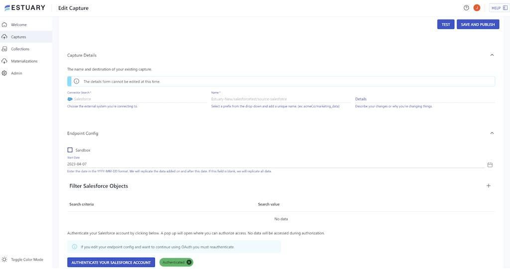 salesforce change data capture - capture details